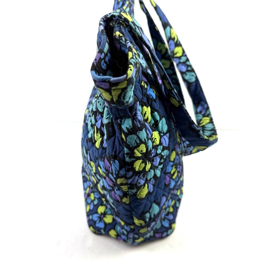Vera Bradley Laura Tote Indigo Pop Shoulder Bag Purse Quilted Blue Used Once - Picture 4 of 16
